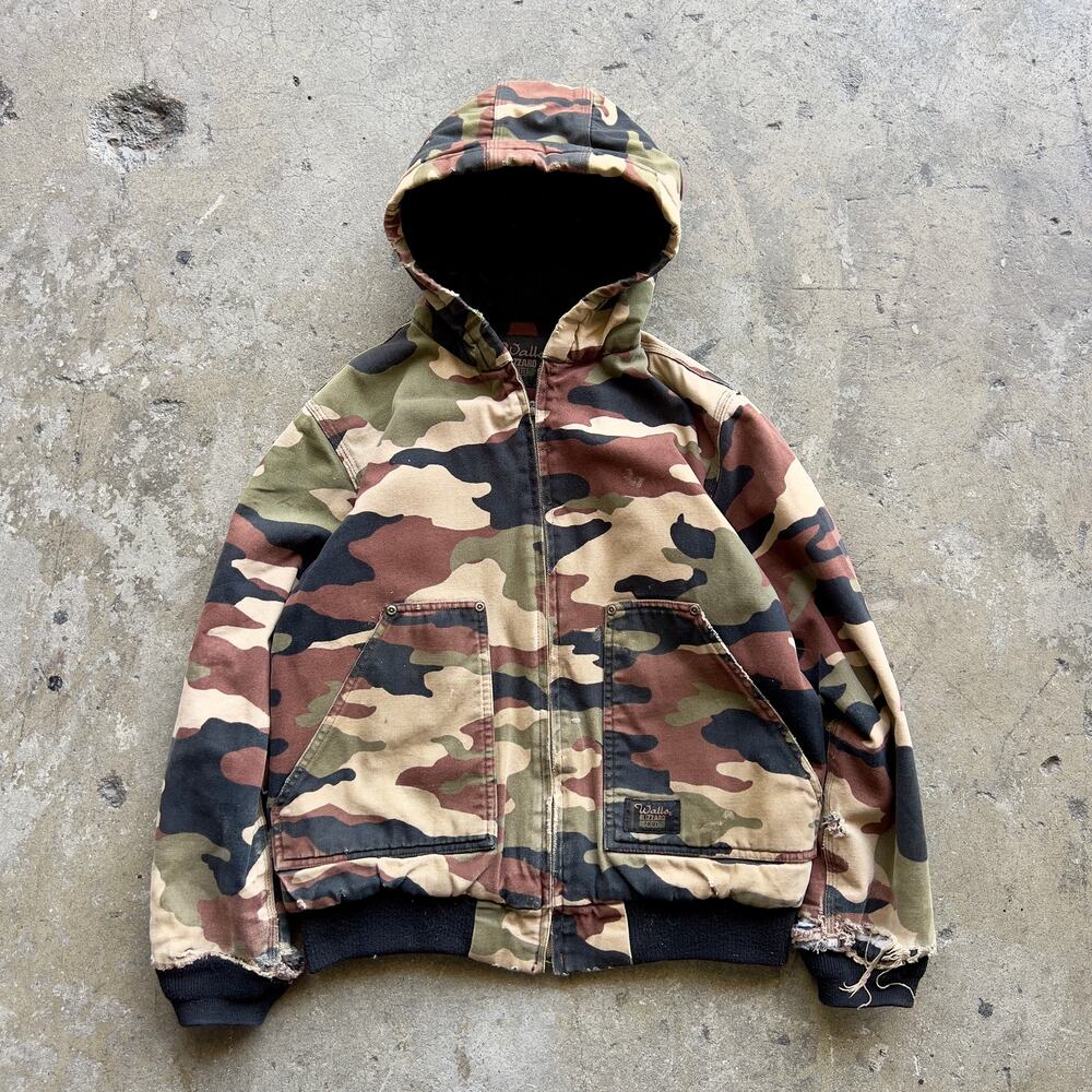 Walls Camo Hooded Jacket Youth XL Men S Broken Zip Pull
